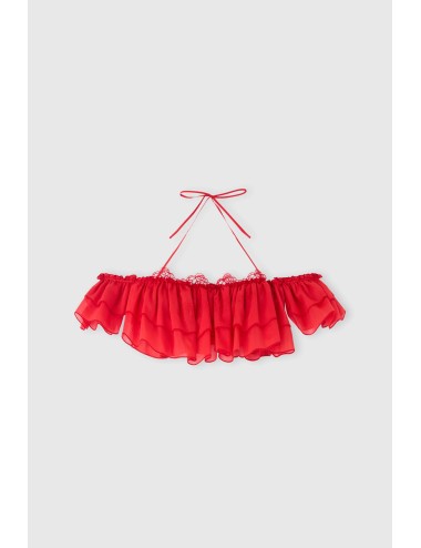 Ermanno scervino - top a fascia con volant d484l610xyr r4821