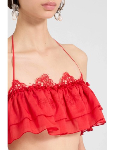 Ermanno scervino - top a fascia con volant d484l610xyr r4821