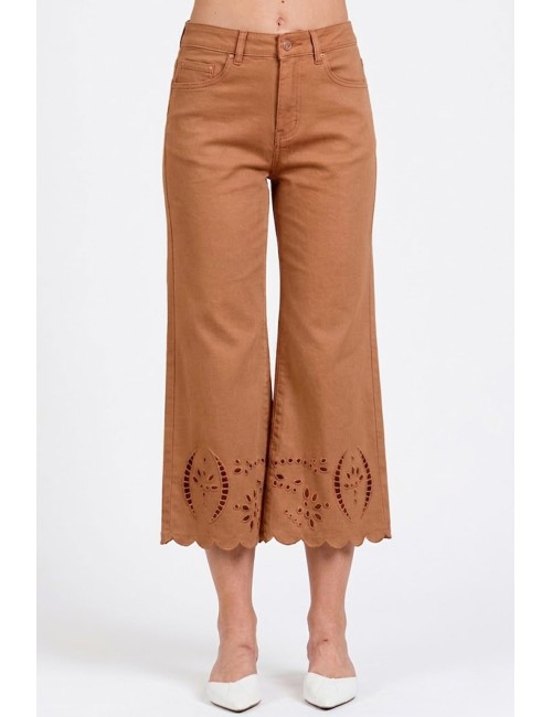 Take two - lily gabardina stretch con fondo ricamo dk02210 mocha