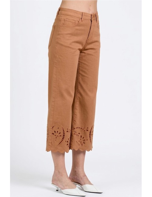 Take two - lily gabardina stretch con fondo ricamo dk02210 mocha