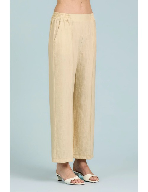 Take two - pantapalazzo in plisse dk03012 beige