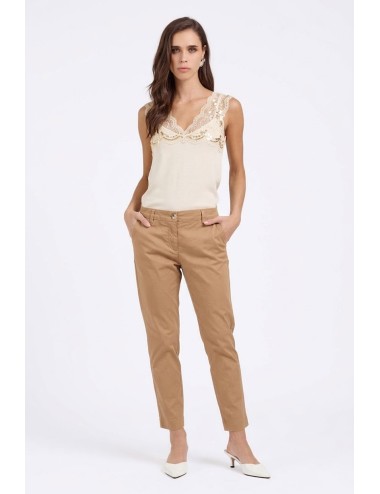 Take two - pantalone marisa in raso dk03100 toffee