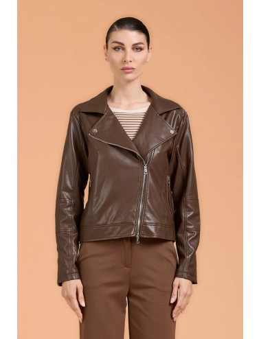 Take two - giacca in pelle dk03401 moro