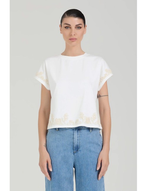 Take two - t-shirt con ricami  dk02733 bianco