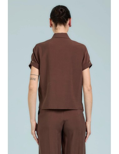 Take two - camicia m/m in cupro dk03011 moro