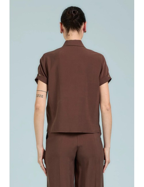 Take two - camicia m/m in cupro dk03011 moro