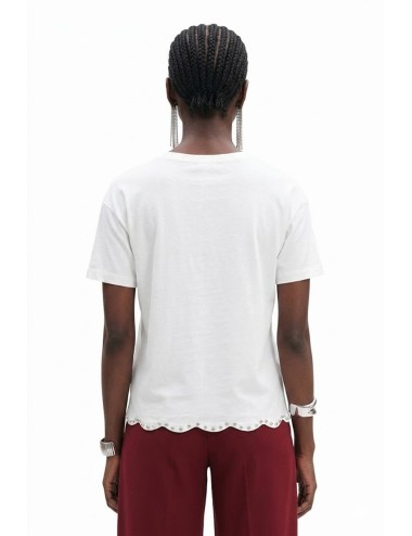 Fresh flower - t-shirt con smerlo fd553 bianco