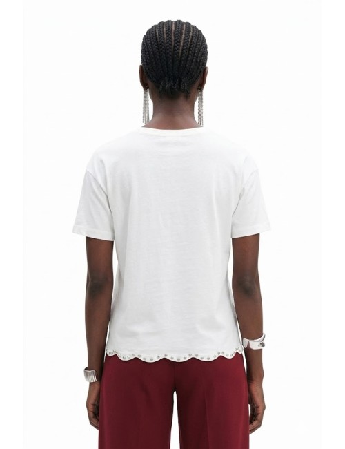 Fresh flower - t-shirt con smerlo fd553 bianco