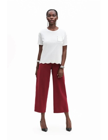 Fresh flower - t-shirt con smerlo fd553 bianco