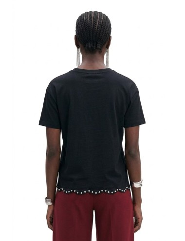 Fresh flower - t-shirt con smerlo fd553 nero