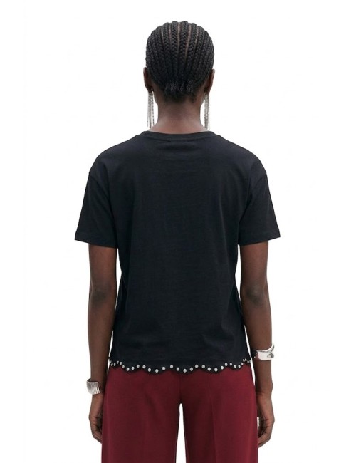 Fresh flower - t-shirt con smerlo fd553 nero