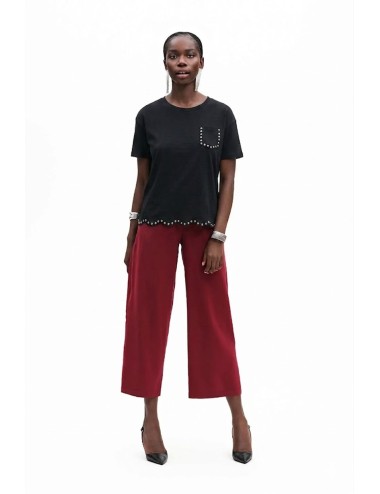 Fresh flower - t-shirt con smerlo fd553 nero