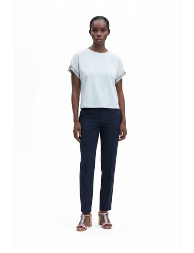 Fresh flower - t-shirt con applicazioni giro manica fd555