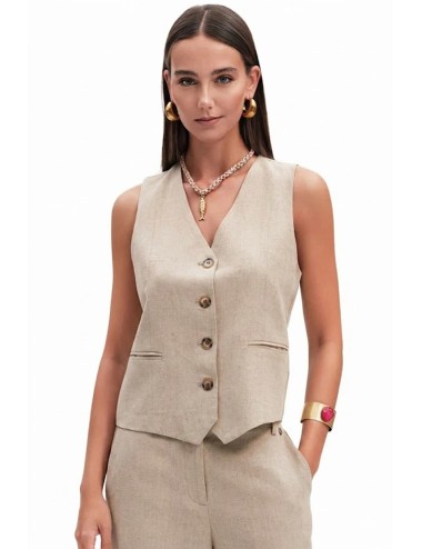 Fresh flower - gilet mistolino fd652 sabbia