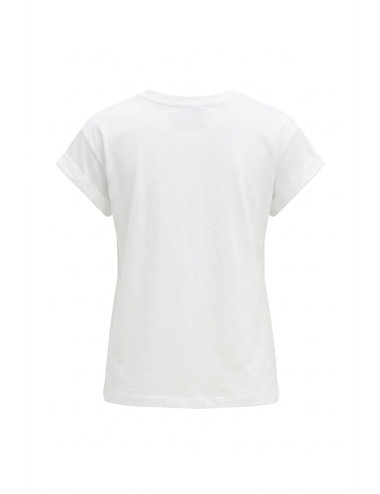 T-shirt donna fresh flower filo di scozia bianca con pochette