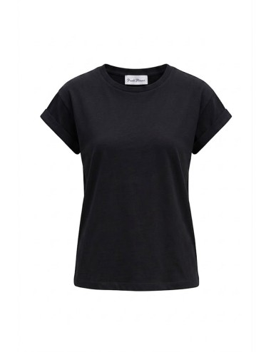 T-shirt donna fresh flower filo di scozia nero con pochette