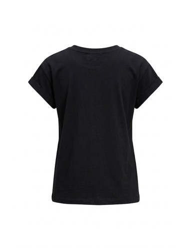 T-shirt donna fresh flower filo di scozia nero con pochette