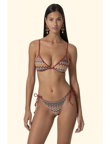 Effek - donna bikini fk lycra fantasia zig-zag rosso mattone fk26-sw0421ru