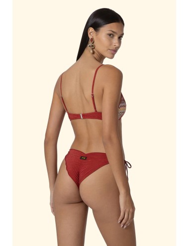 Effek - donna bikini fk lycra fantasia zig-zag rosso mattone fk26-sw0421ru