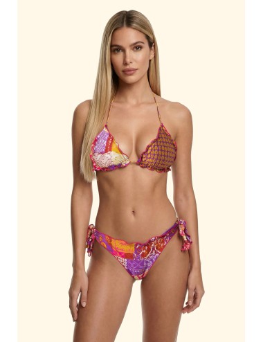 Effek - donna bikini fk lycra lucida fantasia patchwork fucsia fk26-sw2504x41