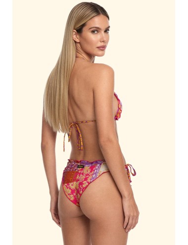 Effek - donna bikini fk lycra lucida fantasia patchwork fucsia fk26-sw2504x41