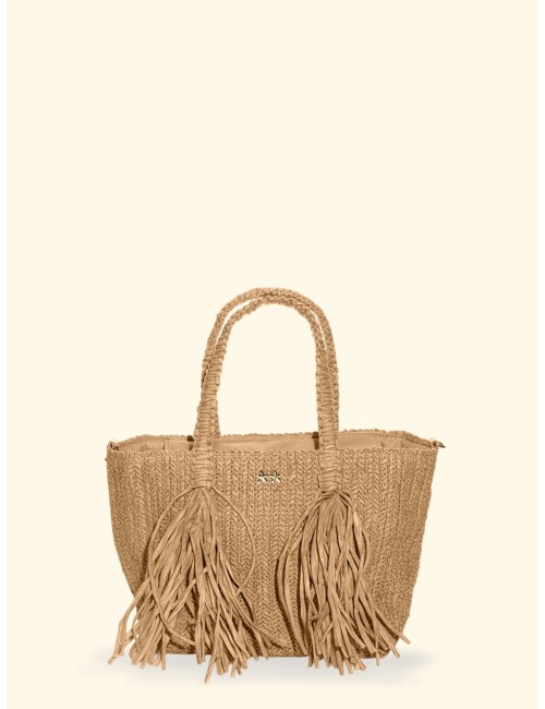 Effek - donna mini bag fk paglia frange tracolla fk26-sw0045bg