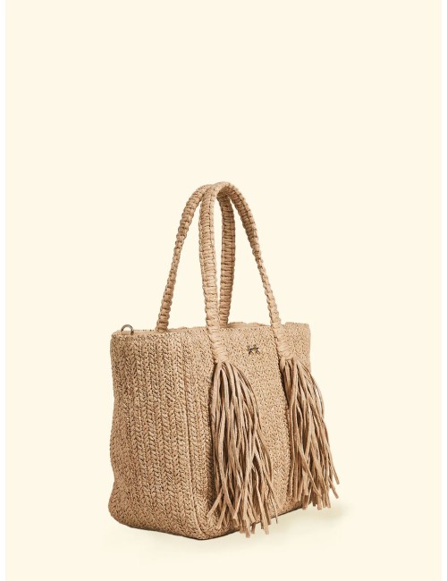 Effek - donna mini bag fk paglia frange tracolla fk26-sw0045bg