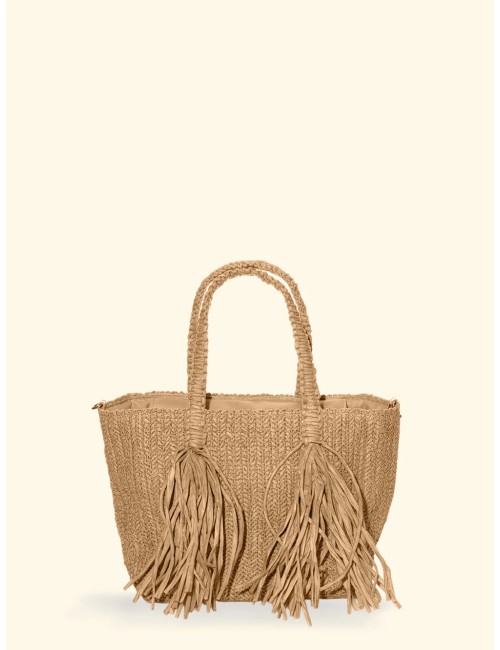 Effek - donna mini bag fk paglia frange tracolla fk26-sw0045bg