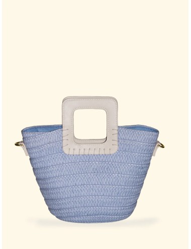 Effek - donna mini bag fk paglia sky blu manico rigido tracolla fk26-sw0025sb