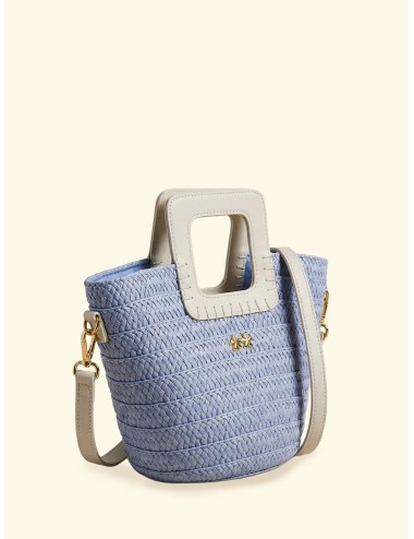 Effek - donna mini bag fk paglia sky blu manico rigido tracolla fk26-sw0025sb