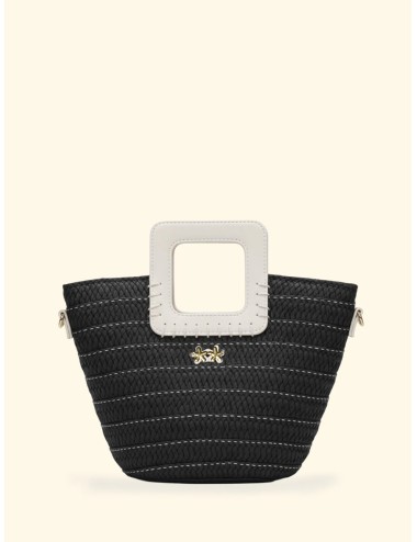 Effek - donna mini bag fk paglia black manico rigido tracolla fk26-sw0025bk