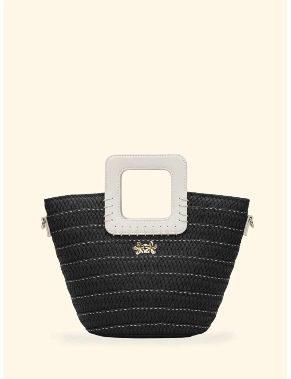 Effek - donna mini bag fk paglia black manico rigido tracolla fk26-sw0025bk