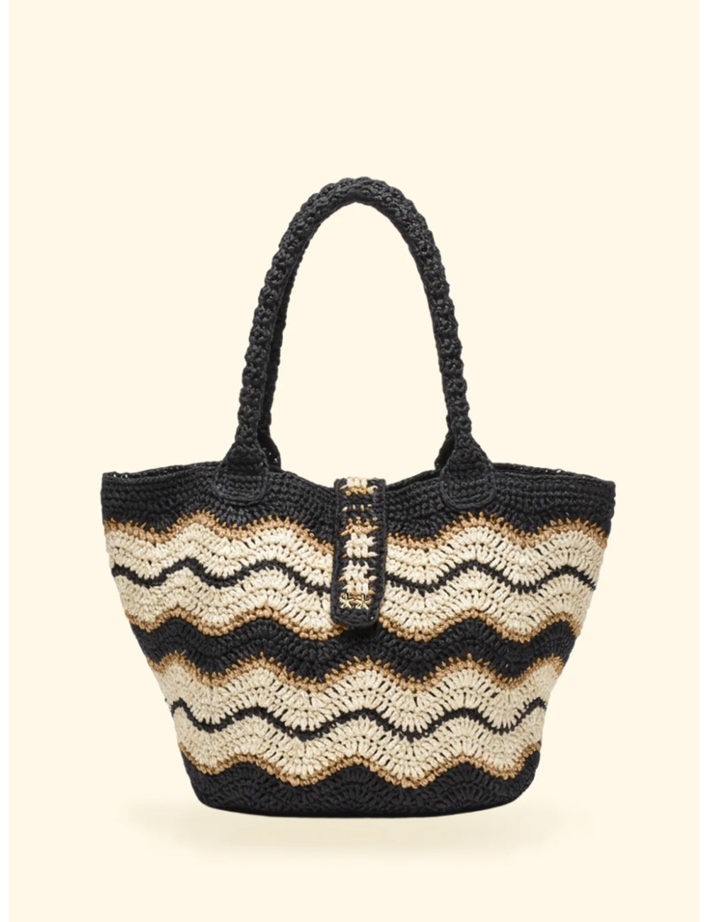 Effek - maxi bag donna paglia uncinetto fk bottone frontale fk26-sw0061bk