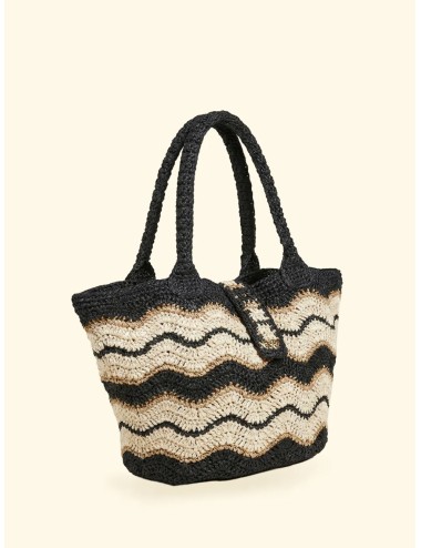 Effek - maxi bag donna paglia uncinetto fk bottone frontale fk26-sw0061bk