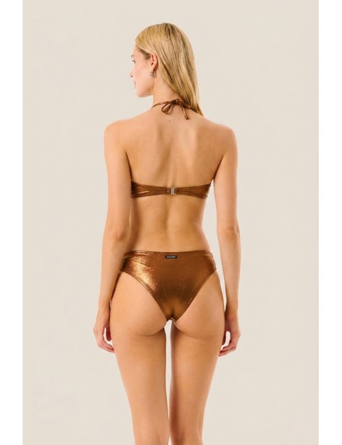 Donna bikini 4giveness lycra laminata bronzo fascia v slip alto