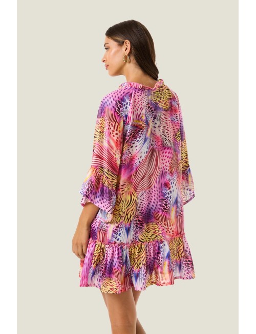 Donna abito corto 4giveness viscosa pink butterfly 126wcuac5860 200