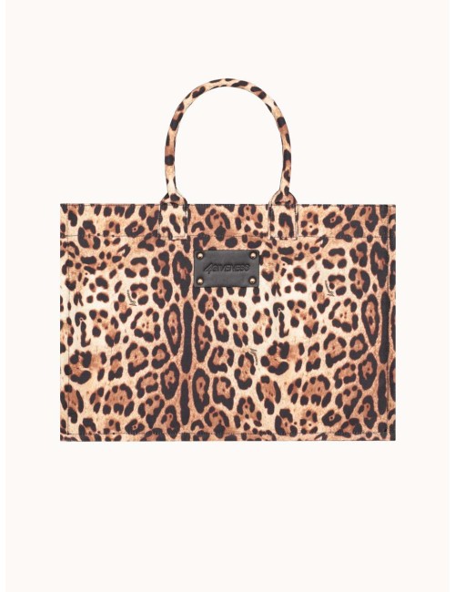 Donna borsa 4giveness saint tropez big leopardata canvas