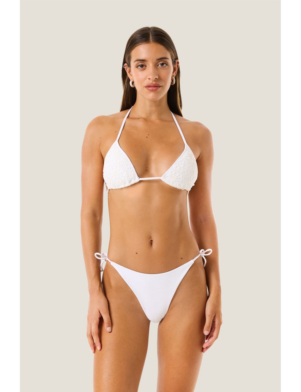 Donna bikini 4giveness pizzo macramè bianco triangolo slip lacci 126wbwbk6102 200