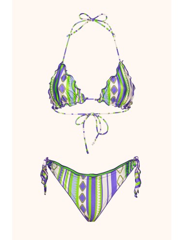 Mefui -donna bikini me fui triangolo lycra lucida slip nodi fantasy mf26-sw1500x34