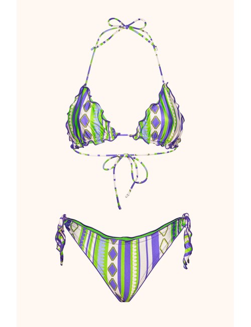 Mefui -donna bikini me fui triangolo lycra lucida slip nodi fantasy mf26-sw1500x34