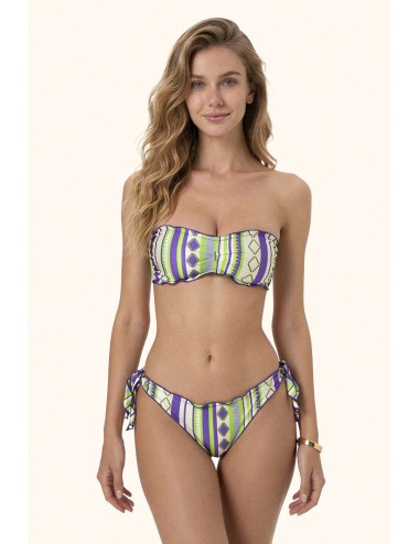 Mefui - donna bikini me fui fascia lycra lucida slip nodi fantasy mf26-sw1501x34