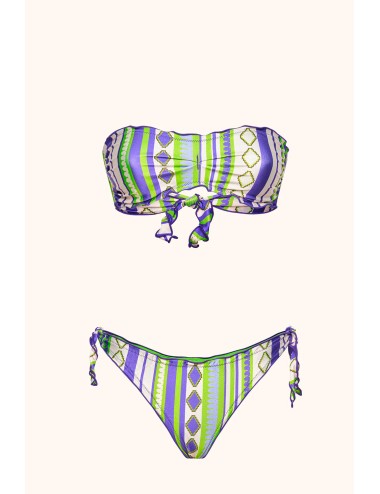 Mefui - donna bikini me fui fascia lycra lucida slip nodi fantasy mf26-sw1501x34