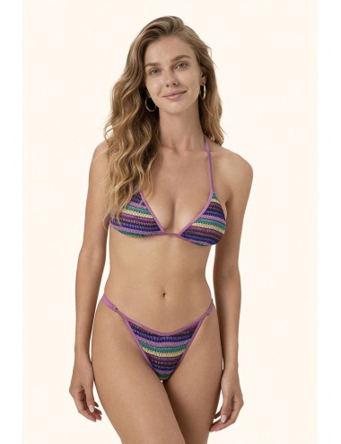 Mefui - donna bikini me fui triangolo uncinetto slip regolabile purple mf26-sw0810mc