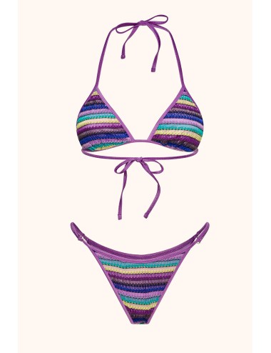 Mefui - donna bikini me fui triangolo uncinetto slip regolabile purple mf26-sw0810mc