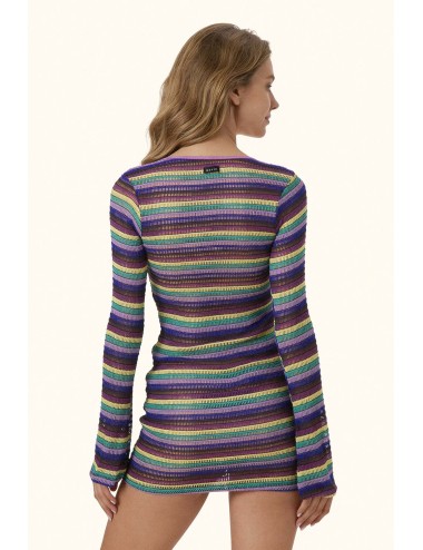 Mefui - donna abito corto me fui uncinetto multicolore purple mf26-sw0816mc