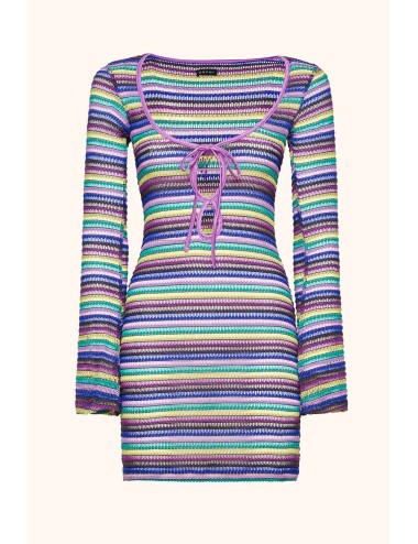 Mefui - donna abito corto me fui uncinetto multicolore purple mf26-sw0816mc