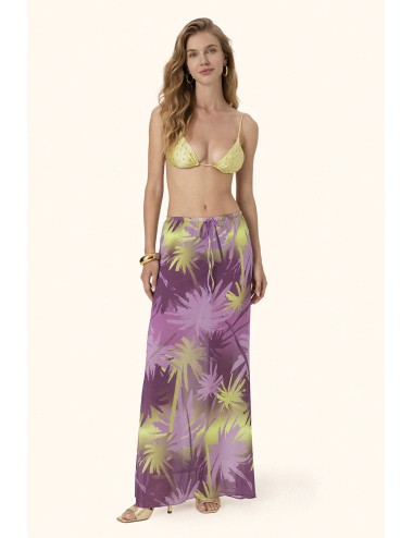 Mefui - donna gonna lunga me fui georgette fantasy tropicale purple mf26-sw0818x43