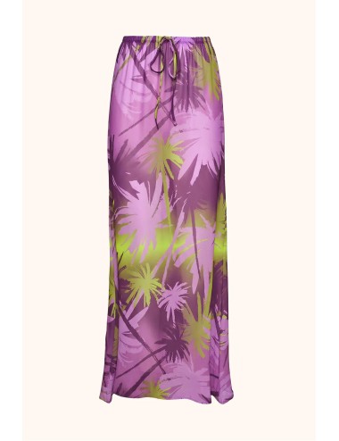 Mefui - donna gonna lunga me fui georgette fantasy tropicale purple mf26-sw0818x43