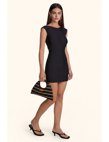 Mefui - donna abito corto me fui lycra nero scollo barca schiena scoperta mf26-sw0717k