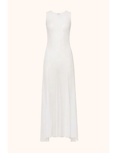 Mefui - donna abito lungo me fui tulle bianco trasparente senza maniche mf26-sw0720wh